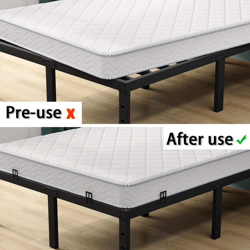 AROMUSTIME Mattress Gaskets for Metal Bed Frame, 6 PCS,Non-Slip Mattress Gripper/Slide-Stopper/Bed Skirt-Holder/Adjustable Anti-Slip Baffle,Black - Image 5